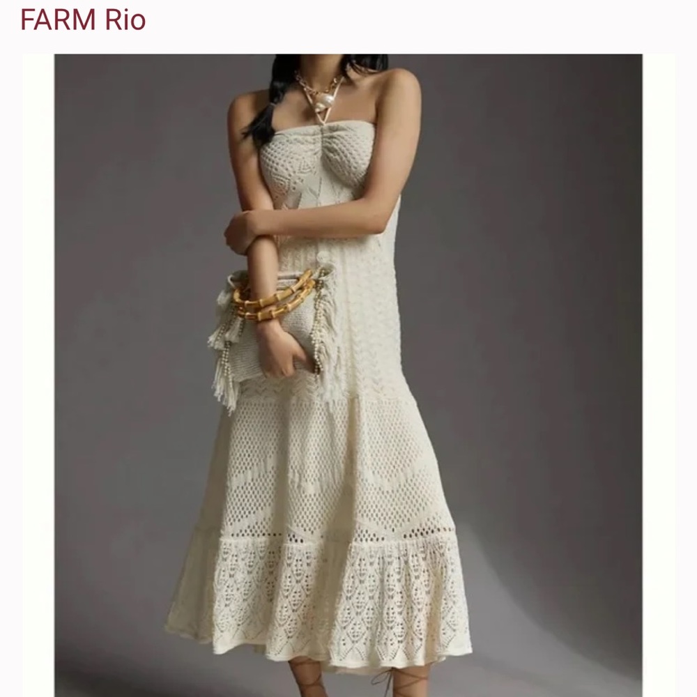 Anthropologie farm RIO strapless knit maxi dress. NWT M
